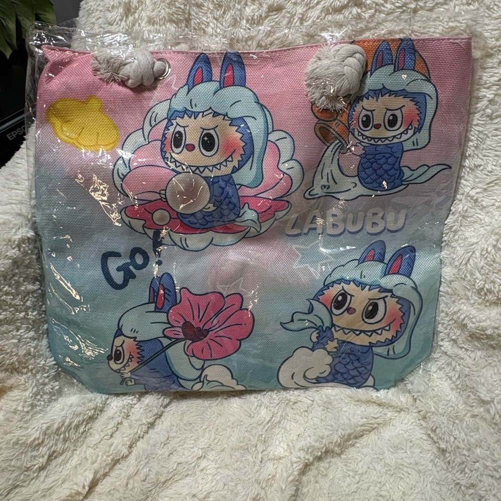 Fashion Pink and Blue Tote Bag (Large)